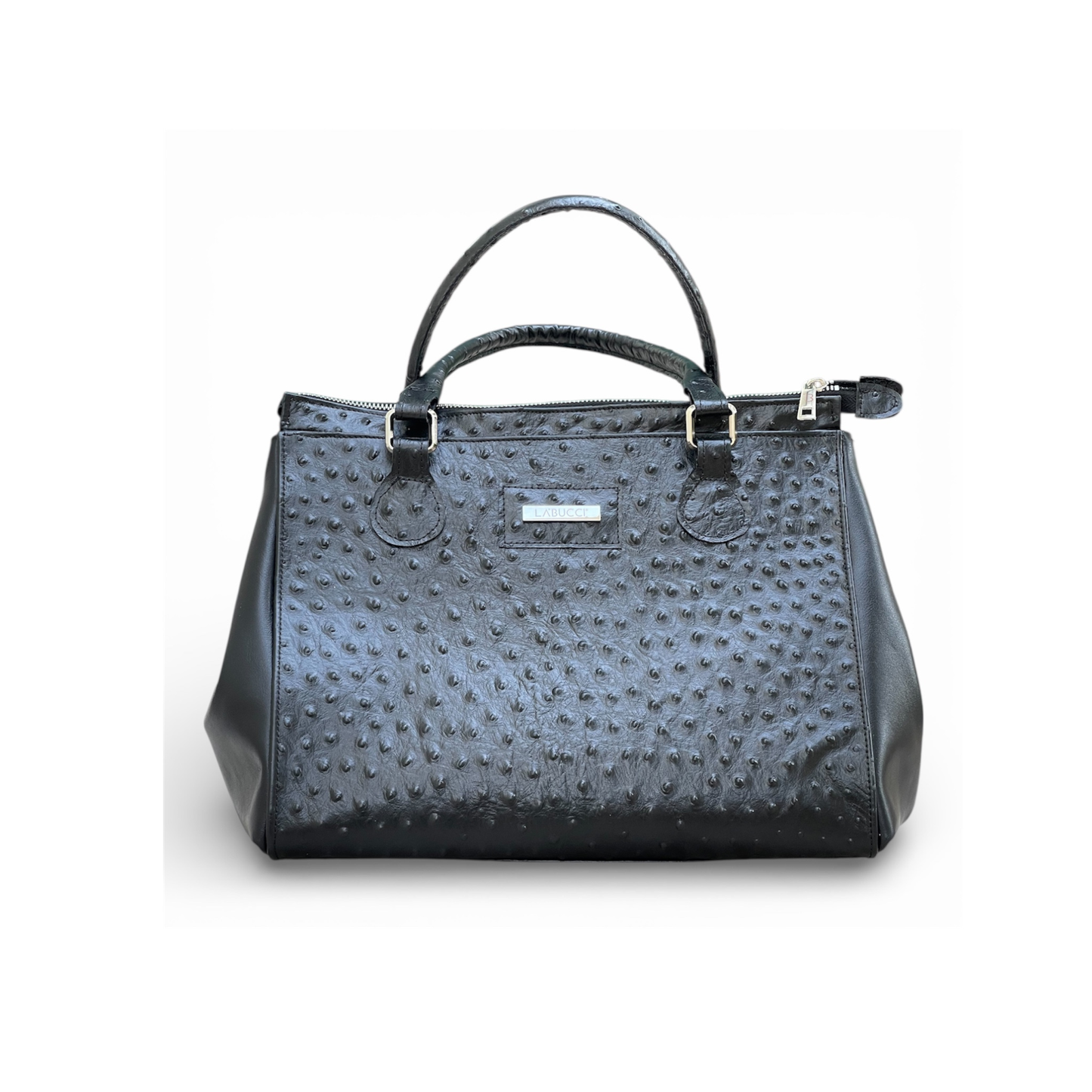 Lady Bag nera in stampa struzzo