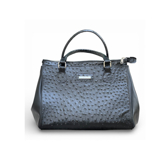 Lady Bag nera in stampa struzzo