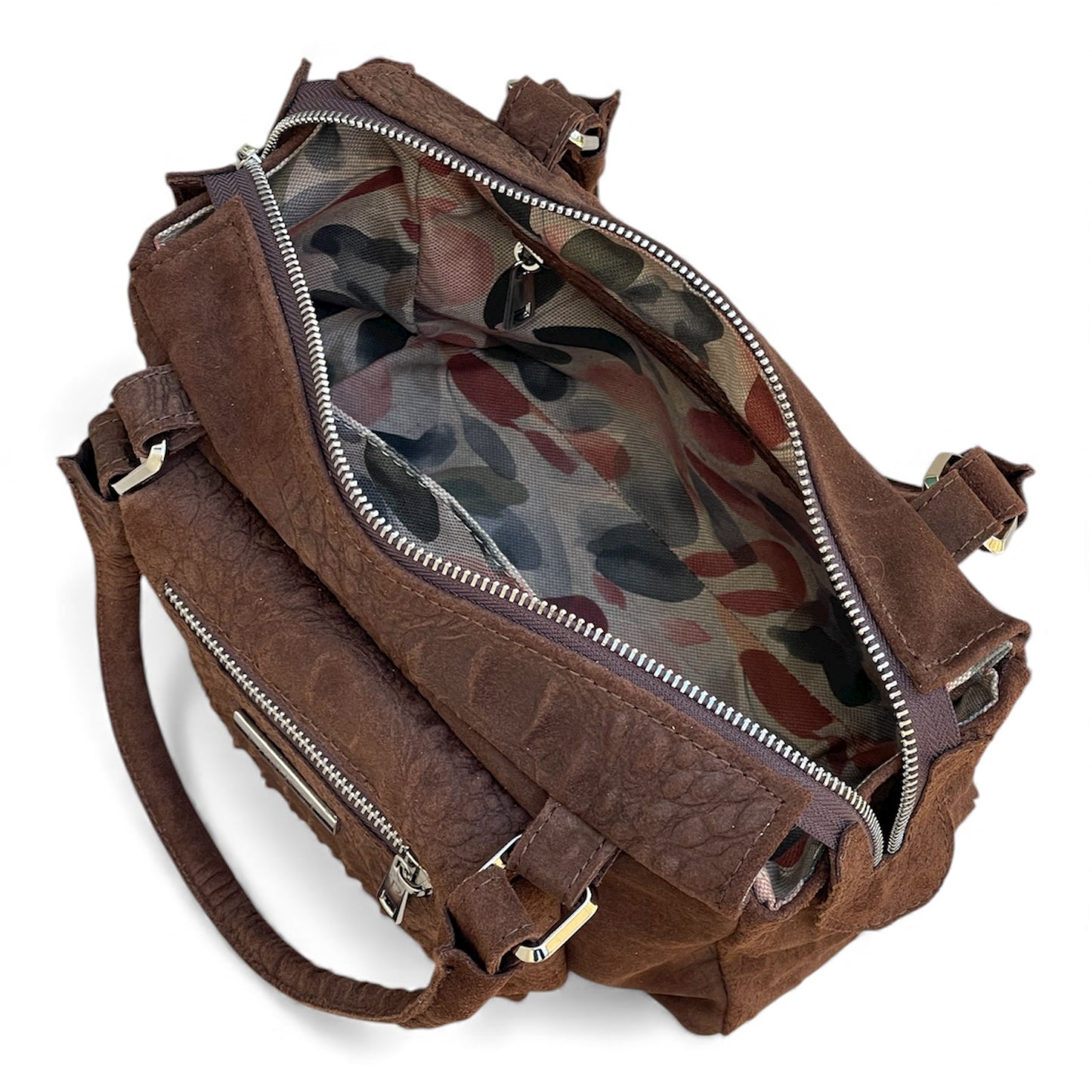 Fairy Bag in suede e alligatore cioccolato