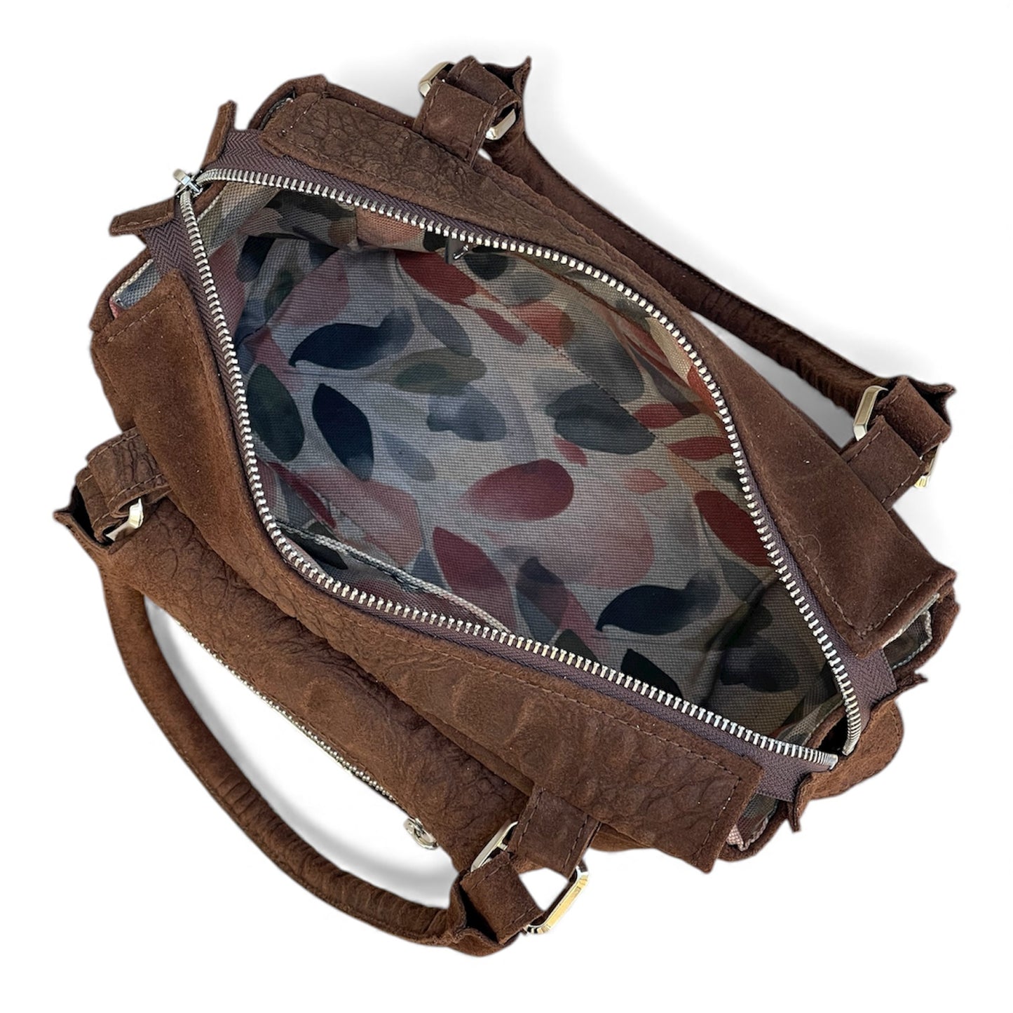 Fairy Bag in suede e alligatore cioccolato