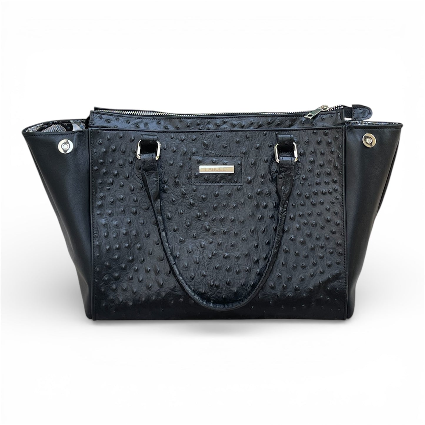 Lady Bag nera in stampa struzzo