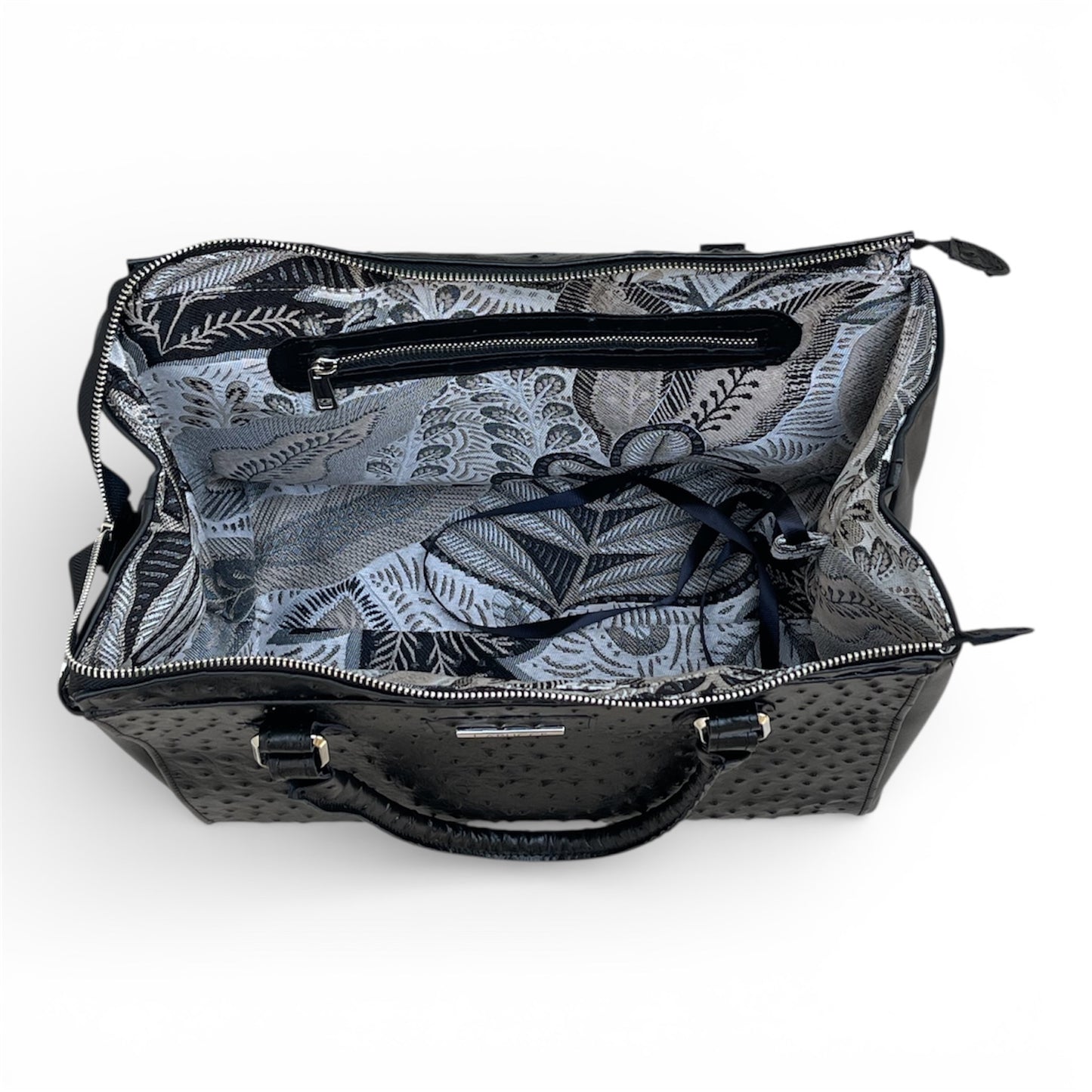 Lady Bag nera in stampa struzzo