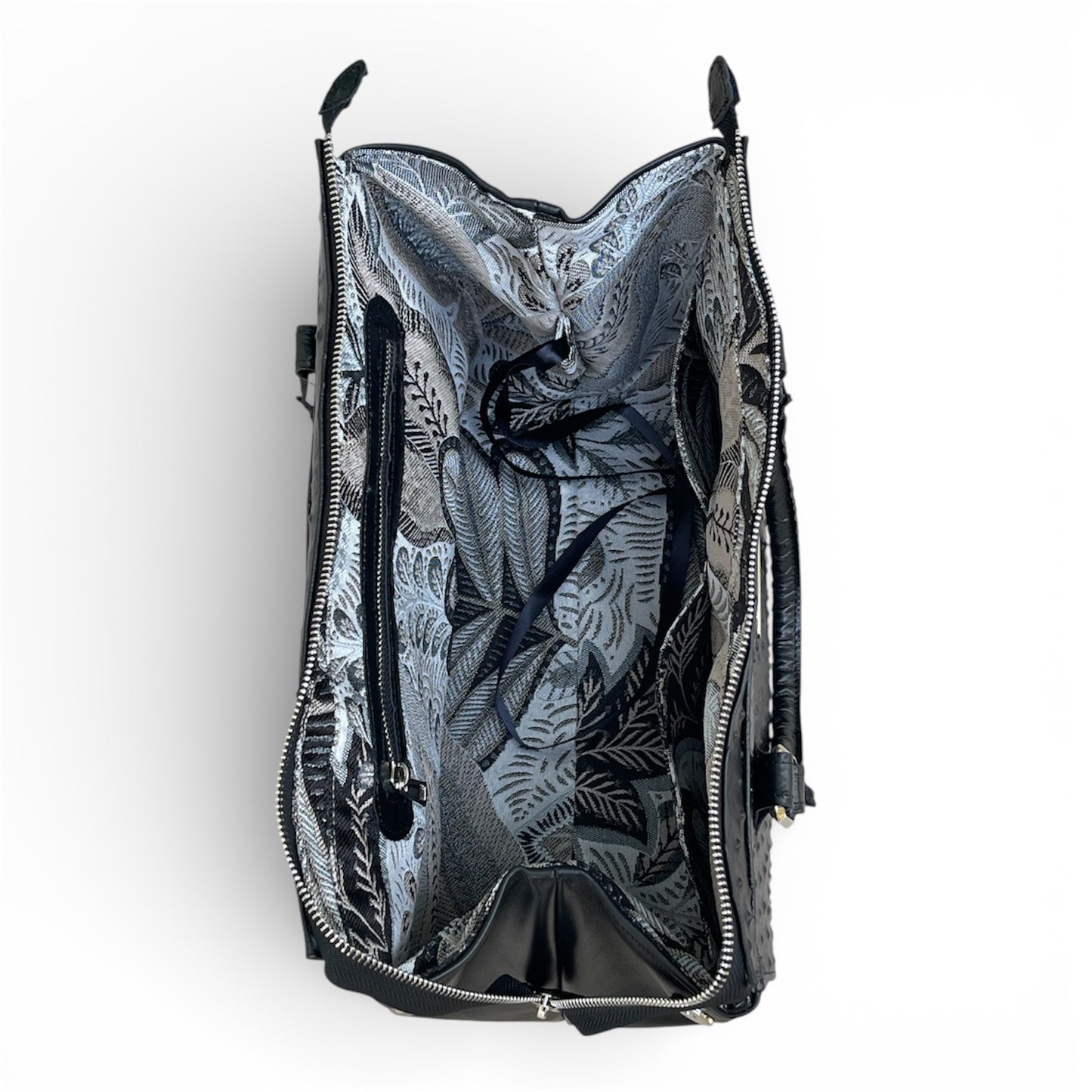 Lady Bag nera in stampa struzzo