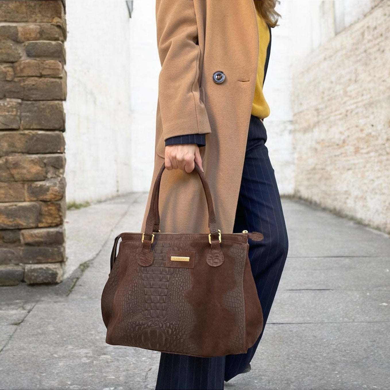 Lady Bag in suede cioccolato