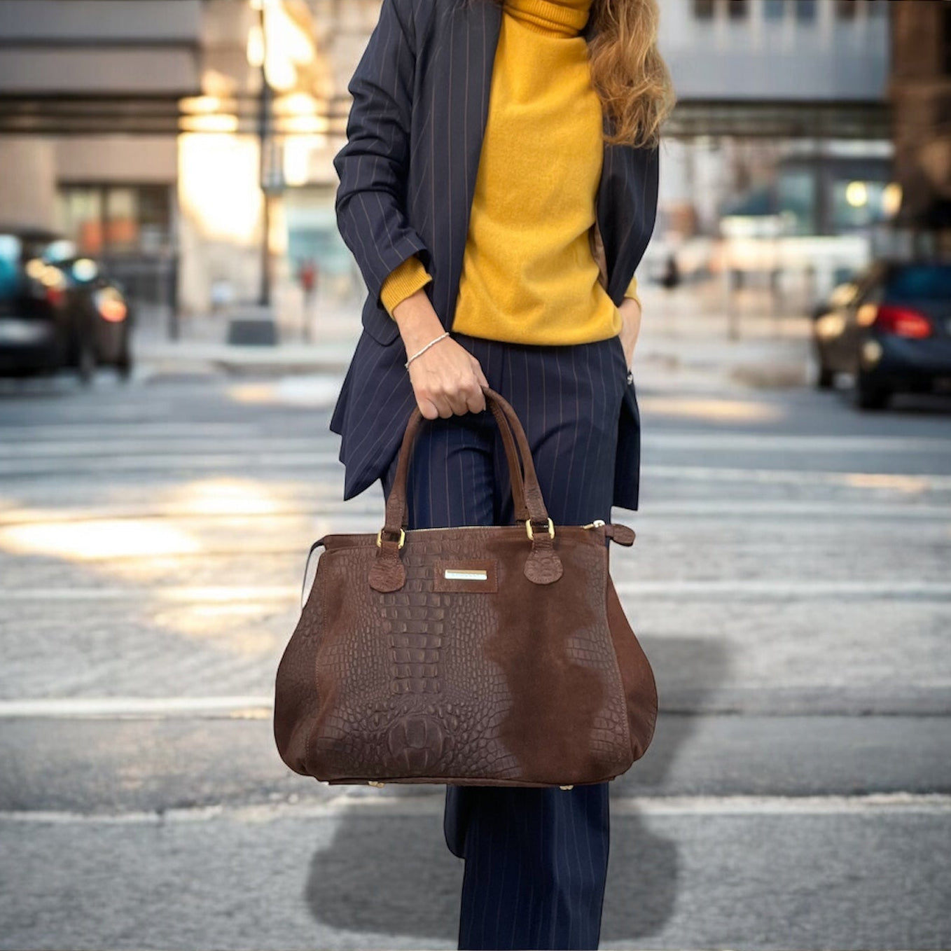 Lady Bag in suede cioccolato