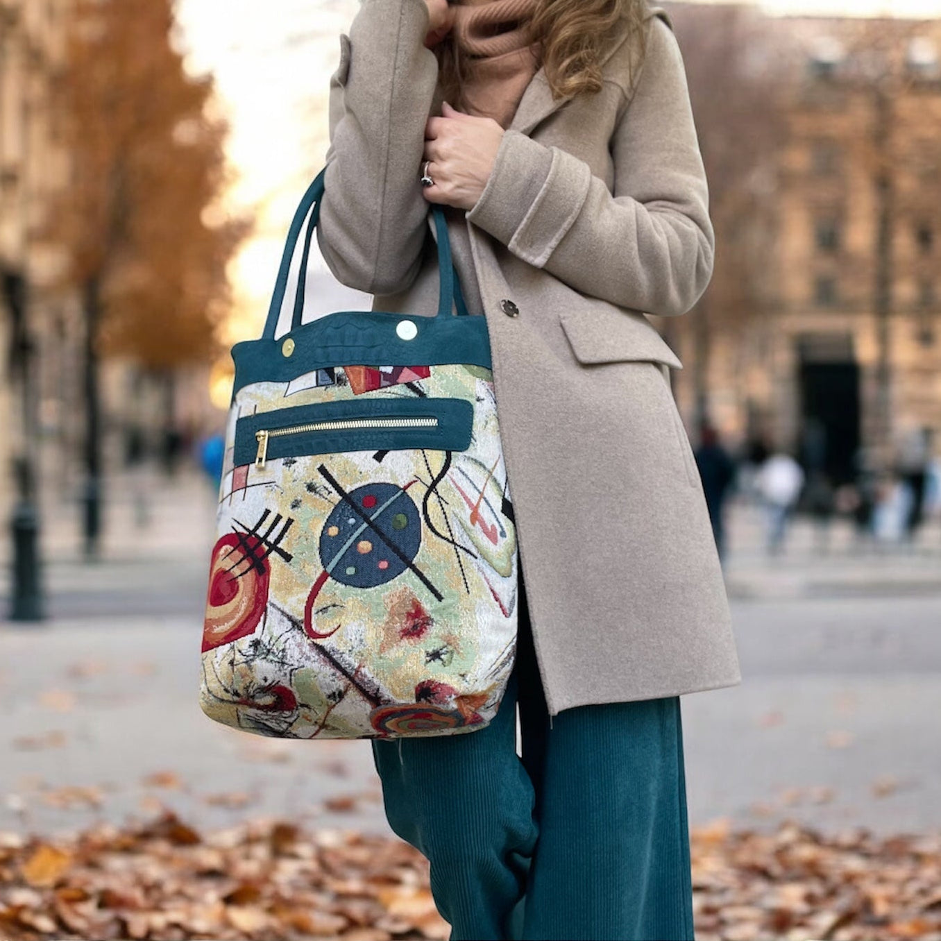 Weekly in suede e alligatore ottanio