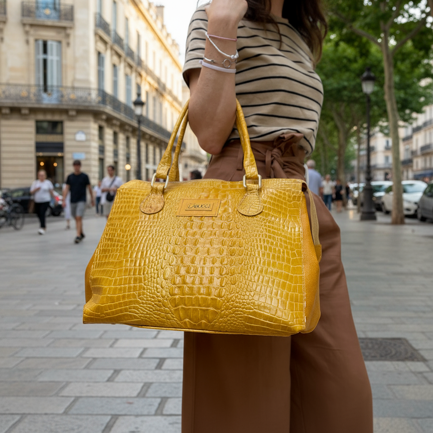 Lady Bag alligatore ocra