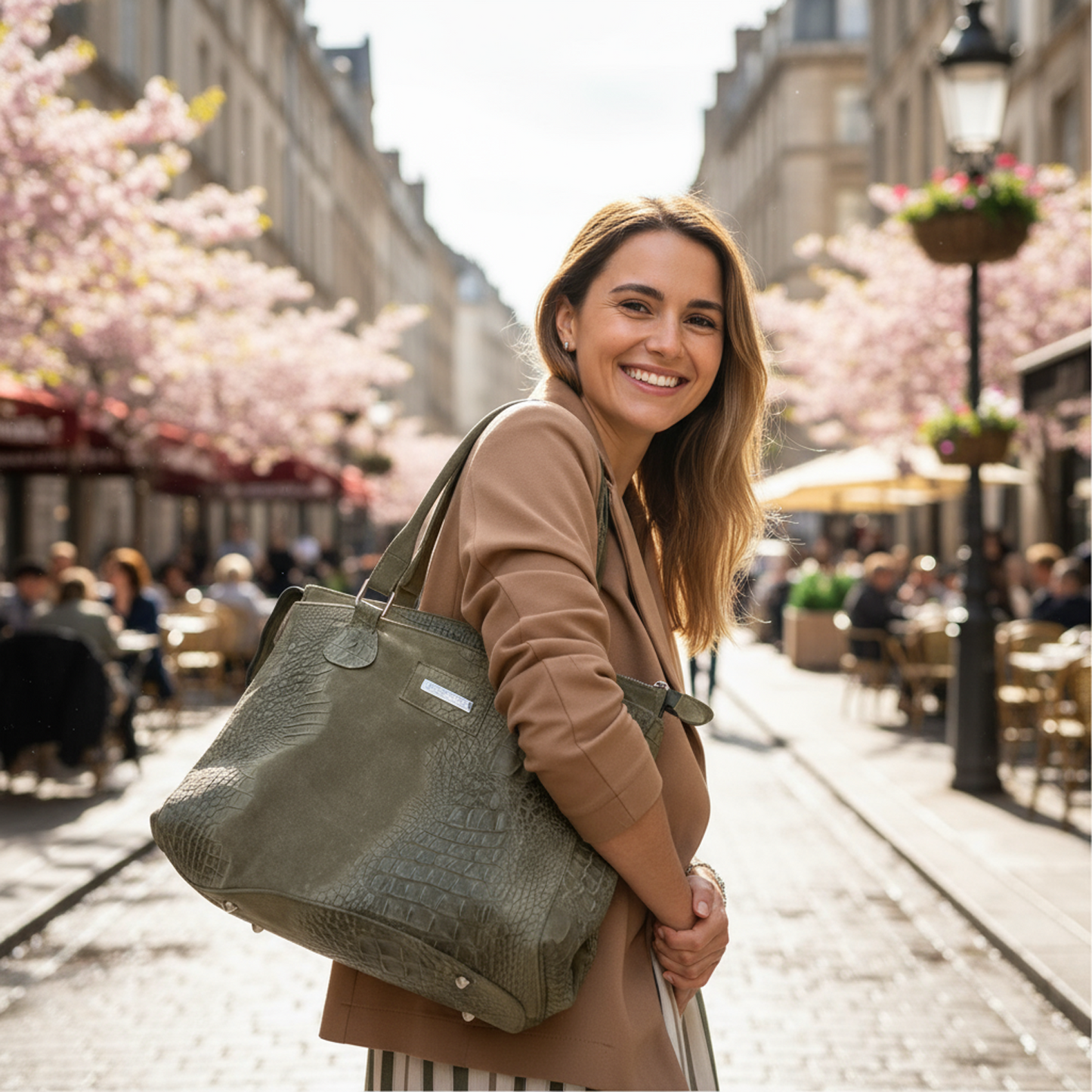 Lady Bag suede verde militare
