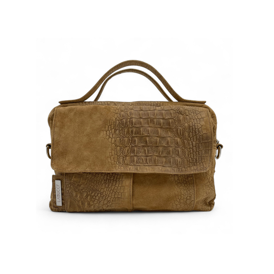 Pepita suede caramello