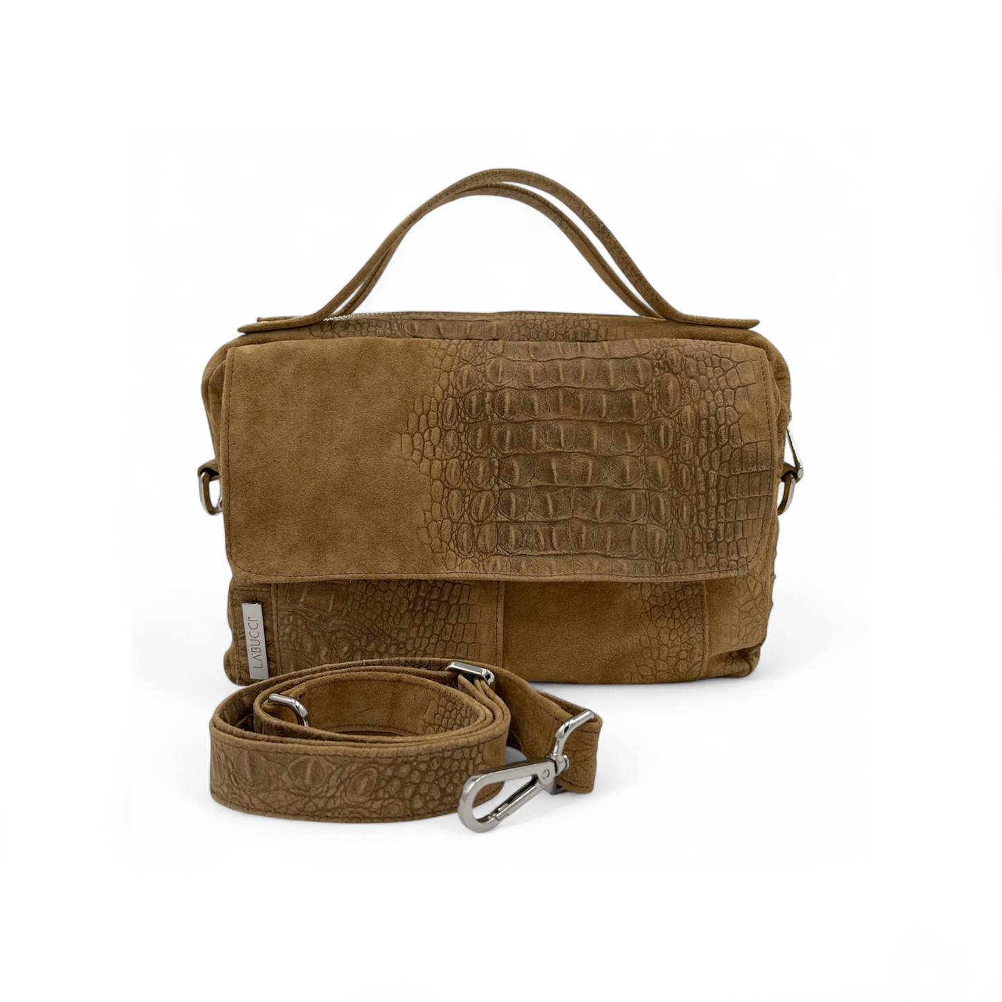 Pepita suede caramello