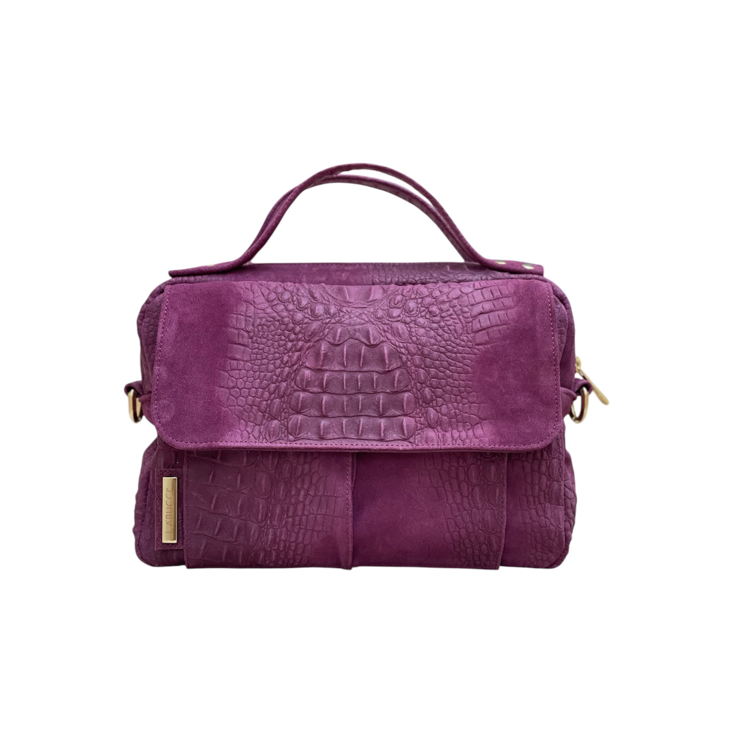 Pepita suede prugna