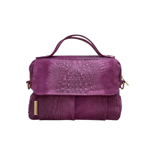 Pepita suede prugna