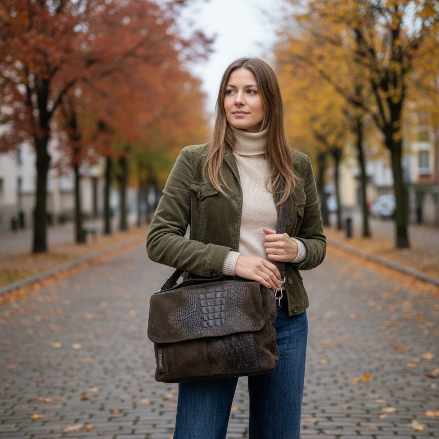Pepita suede verde scuro